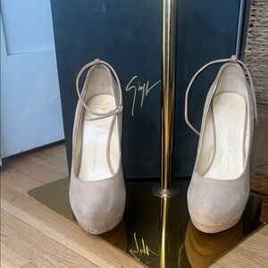 Giuseppe Zanotti Beige Suede Heels